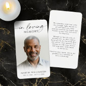 Funeral In Loving Memory Photo Simple Prayer Card