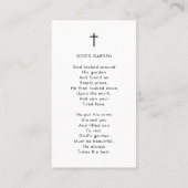 Funeral In Memory Photo Cross Prayer Card 名刺 (裏面)