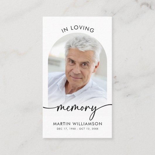 Funeral In Memory Photo Script Prayer Cards 名刺 (正面)