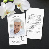 Funeral In Memory Photo Script Prayer Cards 名刺