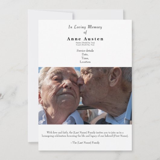 Funeral Invitation  セーブザデート (裏面)