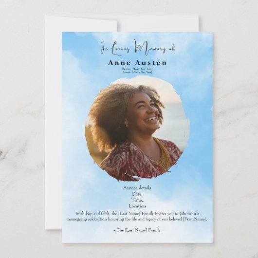 Funeral Invitation  セーブザデート (裏面)