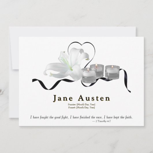 Funeral Invitation - Editable  セーブザデート (正面)