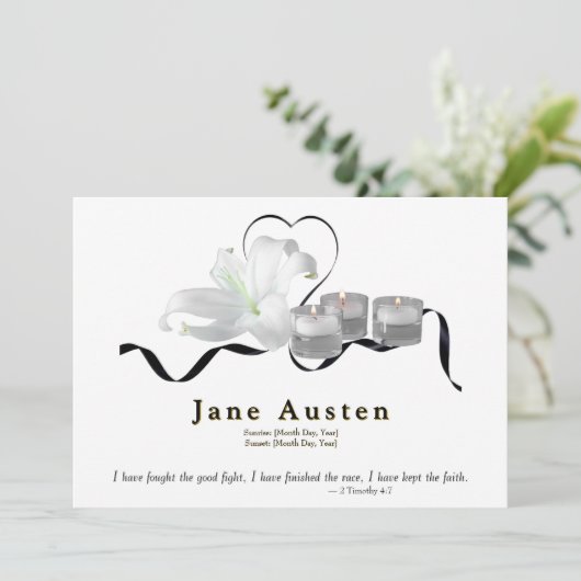 Funeral Invitation - Editable  セーブザデート (スタンド正面)