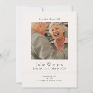 Funeral Invitation Template – Beige & Green 招待状