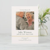 Funeral Invitation Template – Beige & Green 招待状 (スタンド正面)