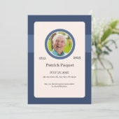 Funeral Invitation Template – Dark Blue Memorial 招待状 (スタンド正面)
