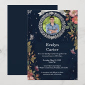 Funeral Invitation Template Elegant Memorial 招待状 (正面/裏面)