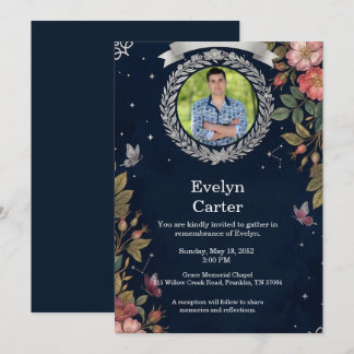 Funeral Invitation Template Elegant Memorial 招待状