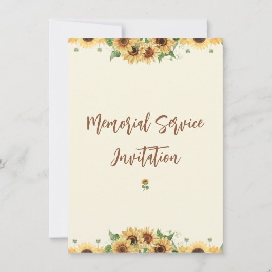 Funeral Invitation with Sunflowers 招待状 (裏面)