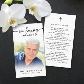 Funeral Loving Memory Photo Cross Poem Prayer Card 名刺