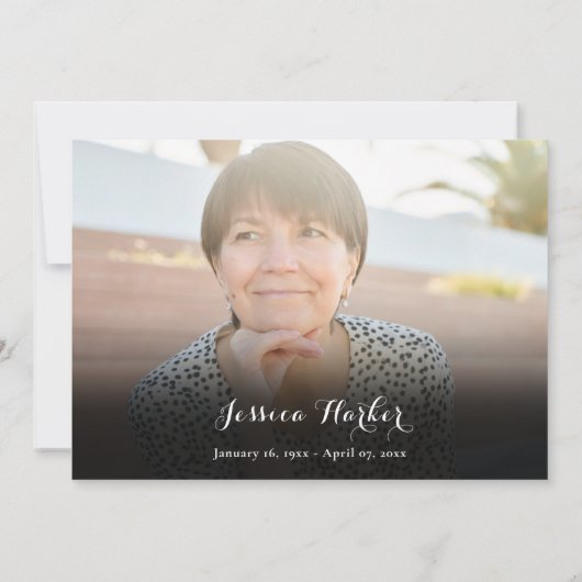 Funeral Memorial 4 Photo Collage Script サンキューカード (裏面)