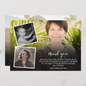 Funeral Memorial 4 Photo Collage Script サンキューカード (正面/裏面)