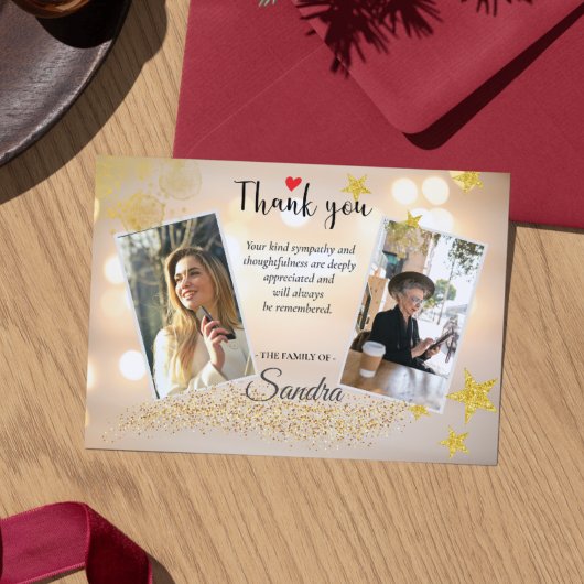 Funeral Memorial Before & After Photo サンキューカード