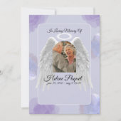 Funeral Memorial Design Template – Angel Wings  招待状 (正面)