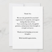  Funeral Memorial Elegant Memorial Thank You サンキューカード (裏面)