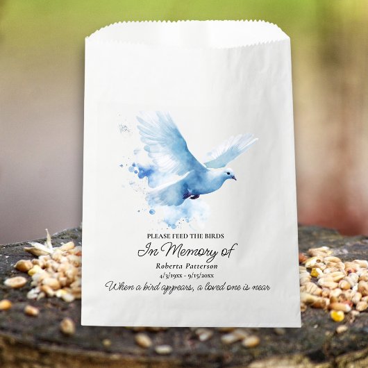 Funeral Memorial Favor White Dove Bird Seed フェイバーバッグ