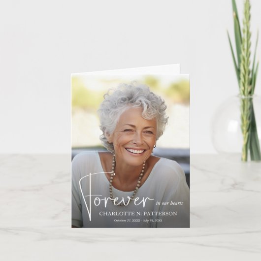 Funeral Memorial Folded Photo サンキューカード (正面)