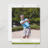 Funeral Memorial Greenery Golfer Photo サンキューカード (裏面)