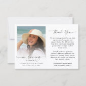 Funeral Memorial In Loving Memory Photo サンキューカード (正面)