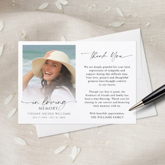 Funeral Memorial In Loving Memory Photo サンキューカード