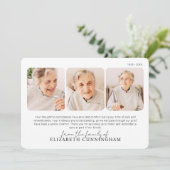 Funeral Memorial Modern Simple 3 Photos サンキューカード (スタンド正面)