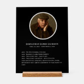 Funeral Memorial - Personal Details Display アクリルサイン (正面)