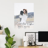 Funeral Memorial Photo | Celebration of Life ポスター (ホームオフィス)