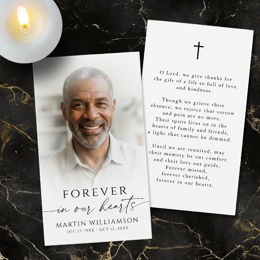 Funeral Memorial Photo Cross Sympathy Prayer Card