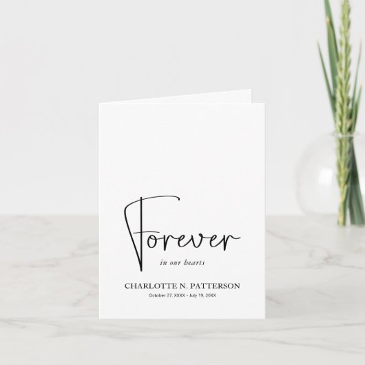 Funeral Memorial Photo Folded サンキューカード (正面)