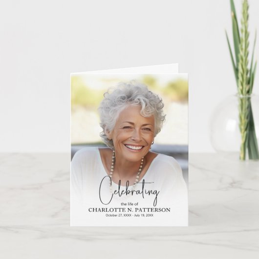 Funeral Memorial Photo Folded サンキューカード (正面)