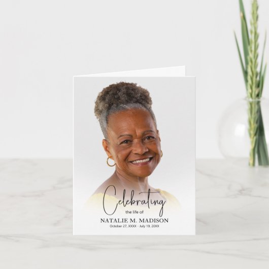 Funeral Memorial Photo Folded サンキューカード (正面)