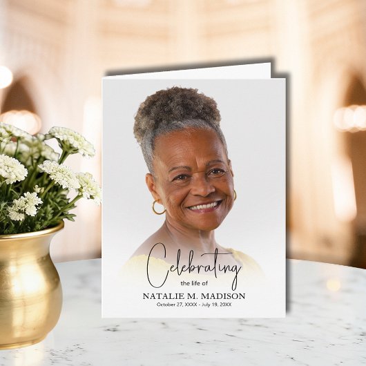 Funeral Memorial Photo Folded サンキューカード