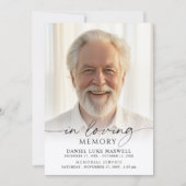 Funeral Memorial Photo In Loving Memory 招待状 (正面)