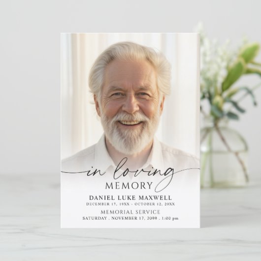 Funeral Memorial Photo In Loving Memory 招待状 (スタンド正面)