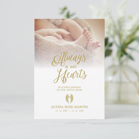 Funeral Memorial Photo Litlle Angel Wings Dear One (スタンド正面)