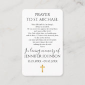 Funeral Memorial Prayer Card Archangel Michael 名刺 (裏面)