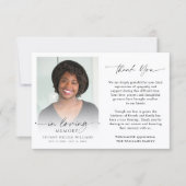 Funeral Memorial Thank You In Loving Memory Photo  サンキューカード (正面)