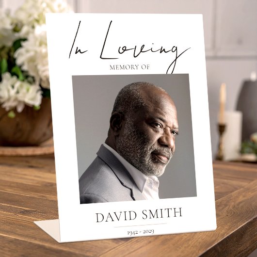 Funeral Memory Photo Minimalist Classic 台座サイン