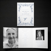 Funeral Obituary Order of Service hummingbird 三つ折りプログラム