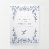 Funeral Obituary Order of Service hummingbird 三つ折りプログラム (カバー)