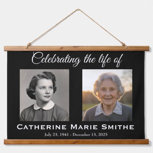 Funeral or Memorial Double Image 吊り下げ型タペストリー (正面)