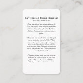 Funeral or Memorial Double Image 名刺 (裏面)