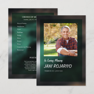 Funeral Order of Service Card Template 招待状