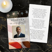 Funeral Patriotic Military Photo Prayer Card
