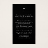 Funeral Photo Cross Elegant Prayer Card (裏面)