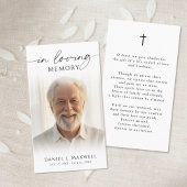 Funeral Photo Cross In Loving Memory Prayer Card 名刺