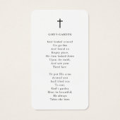 Funeral Photo Forever Hearts Cross Prayer Card (裏面)