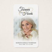 Funeral Photo Forever Hearts Cross Prayer Card (正面)