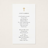 Funeral Photo Forever Hearts Cross Prayer Card (裏面)